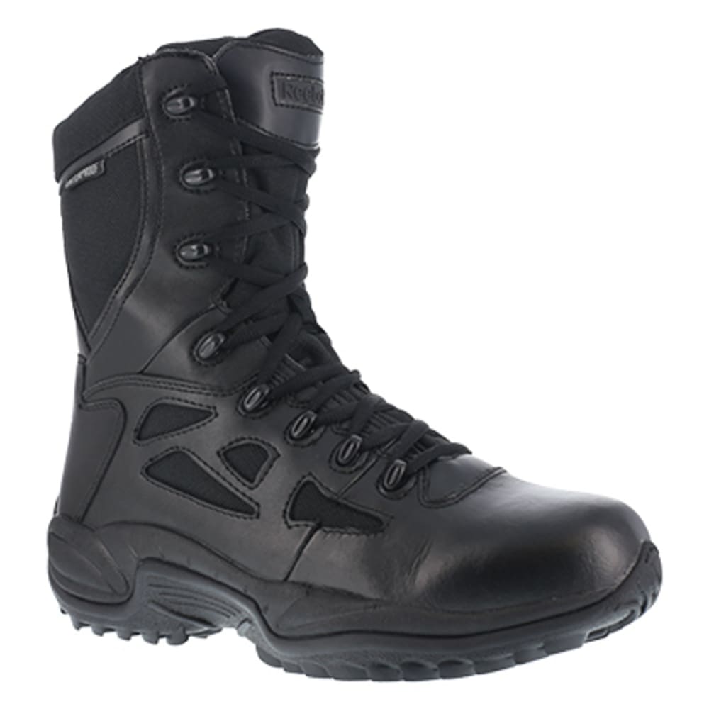 Reebok Work Men&#039;s Rapid Response Rb Soft Toe Stealth 8 Waterproof W/ Side Zipper Boot, Black