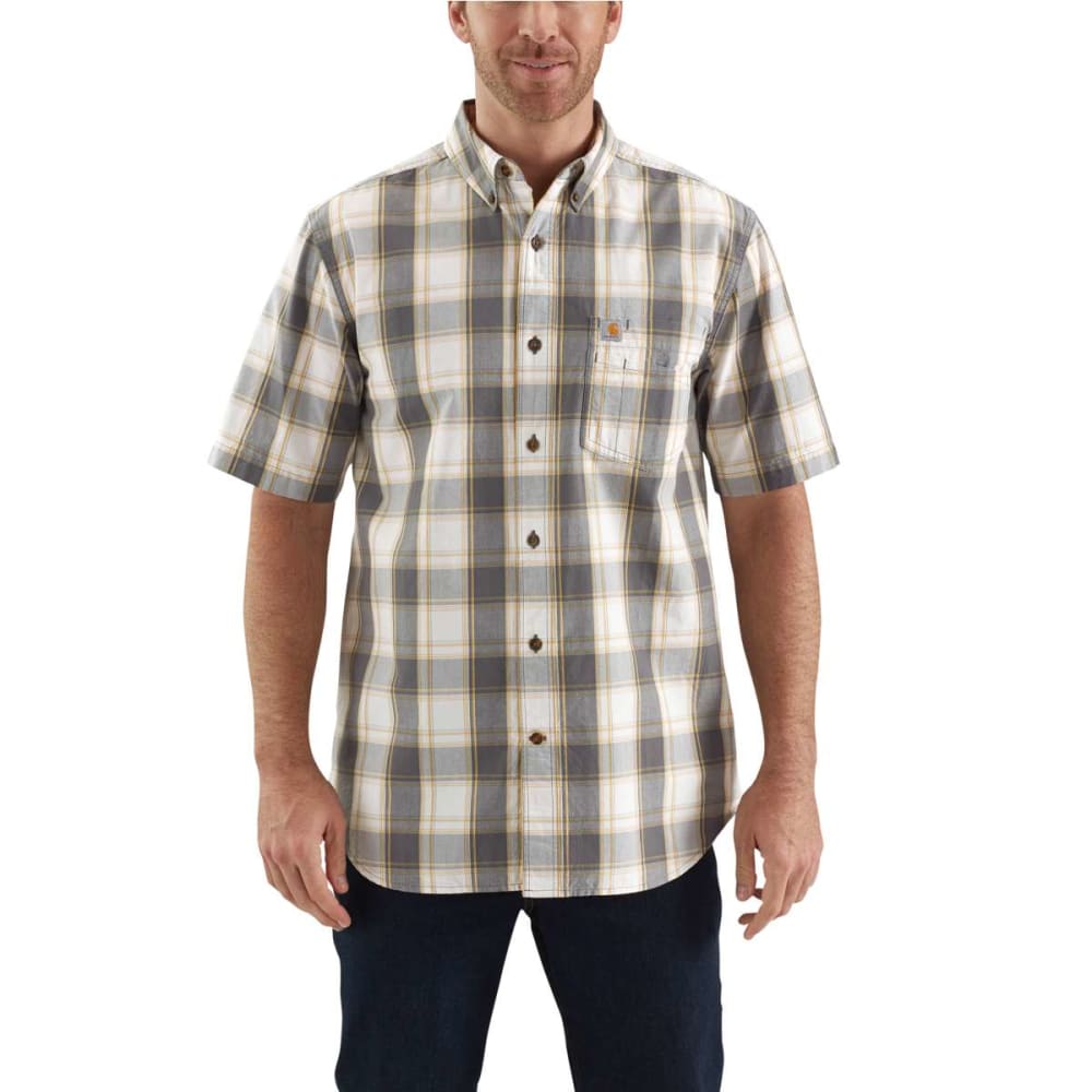 Carhartt Men&#039;s Essential Plaid Button Down Short-Sleeve Shirt