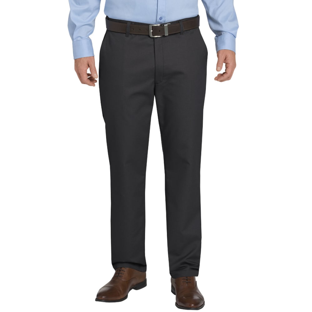 Dickies Men&#039;s Khaki Flex Regular Fit Tapered Leg Flat Front Sorona Pant