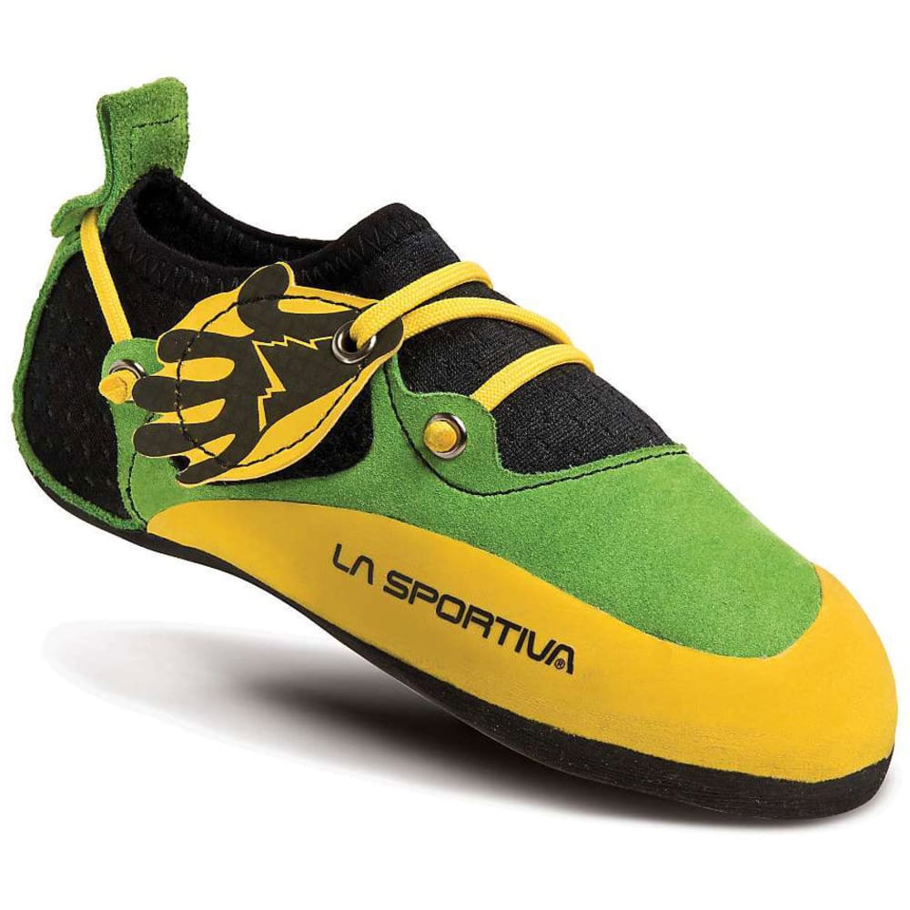 La Sportiva Kids&#039; Stickit Climbing Shoes, Green/yellow - Size 30