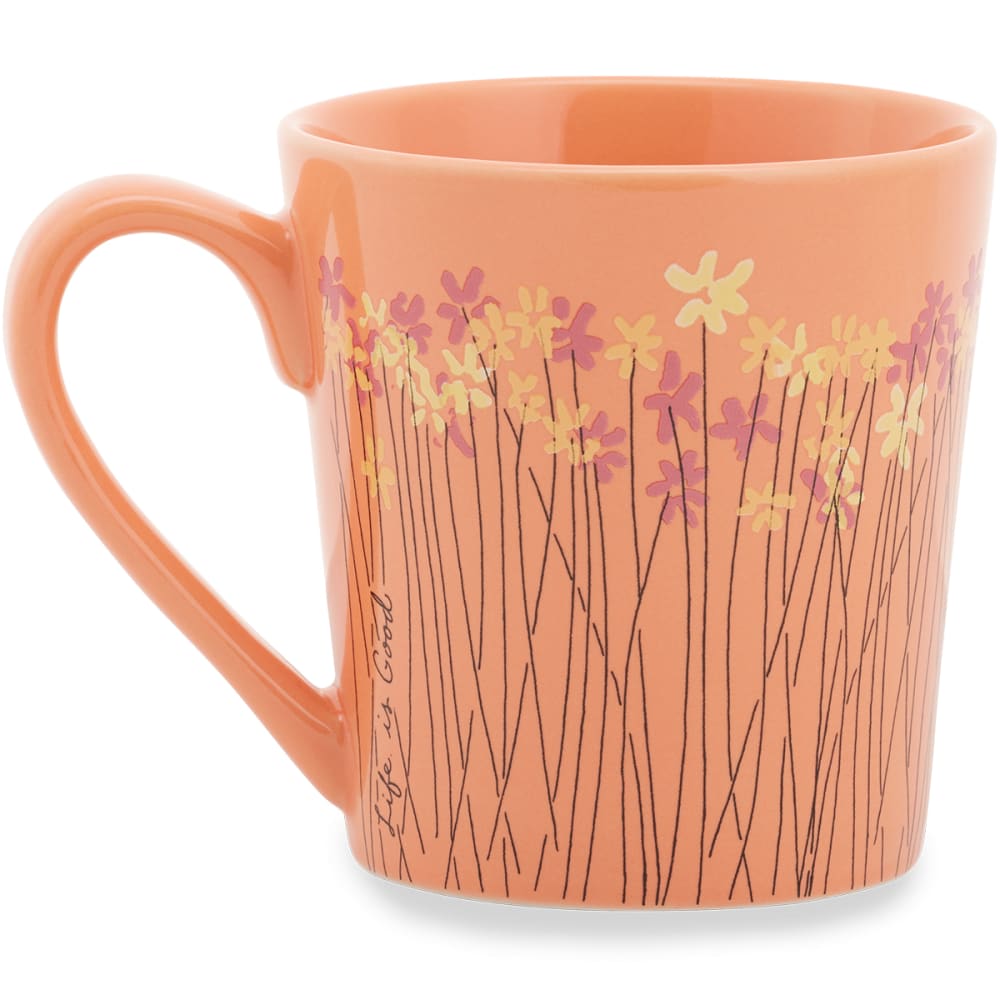 Life Is Good Wild Flower Bunches Everyday Mug - Orange