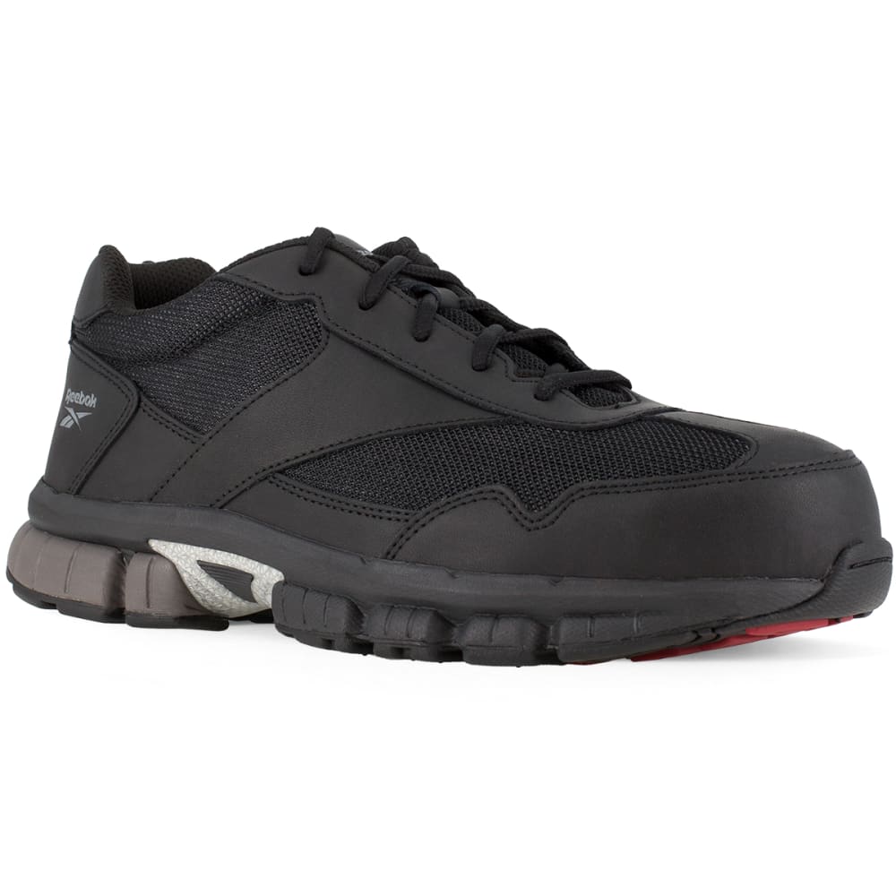 Reebok Work Men&#039;s Ketia Composite Toe Cross Trainer Shoes, Black/ Silver, Wide