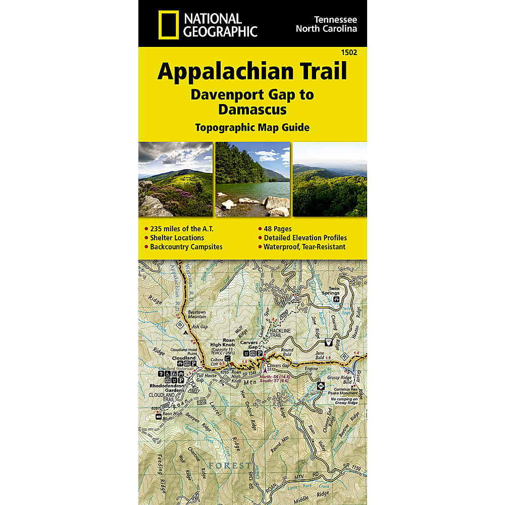National Geographic Appalachian Trail Davenport Gap To Damascus Map Guide