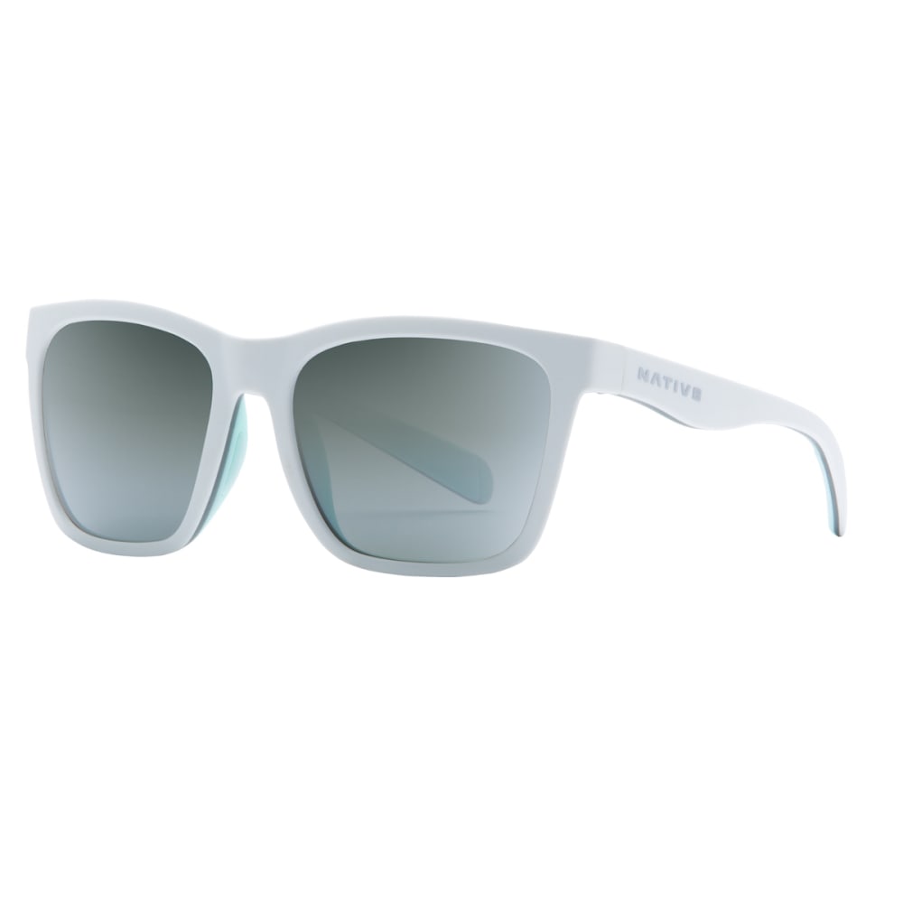 Native Eyewear Braiden Sunglasses, Matte White With Silver Lens - White