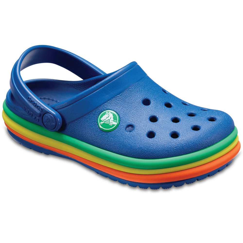 Crocs Kids&#039; Rainbow Band Clogs - Size 10