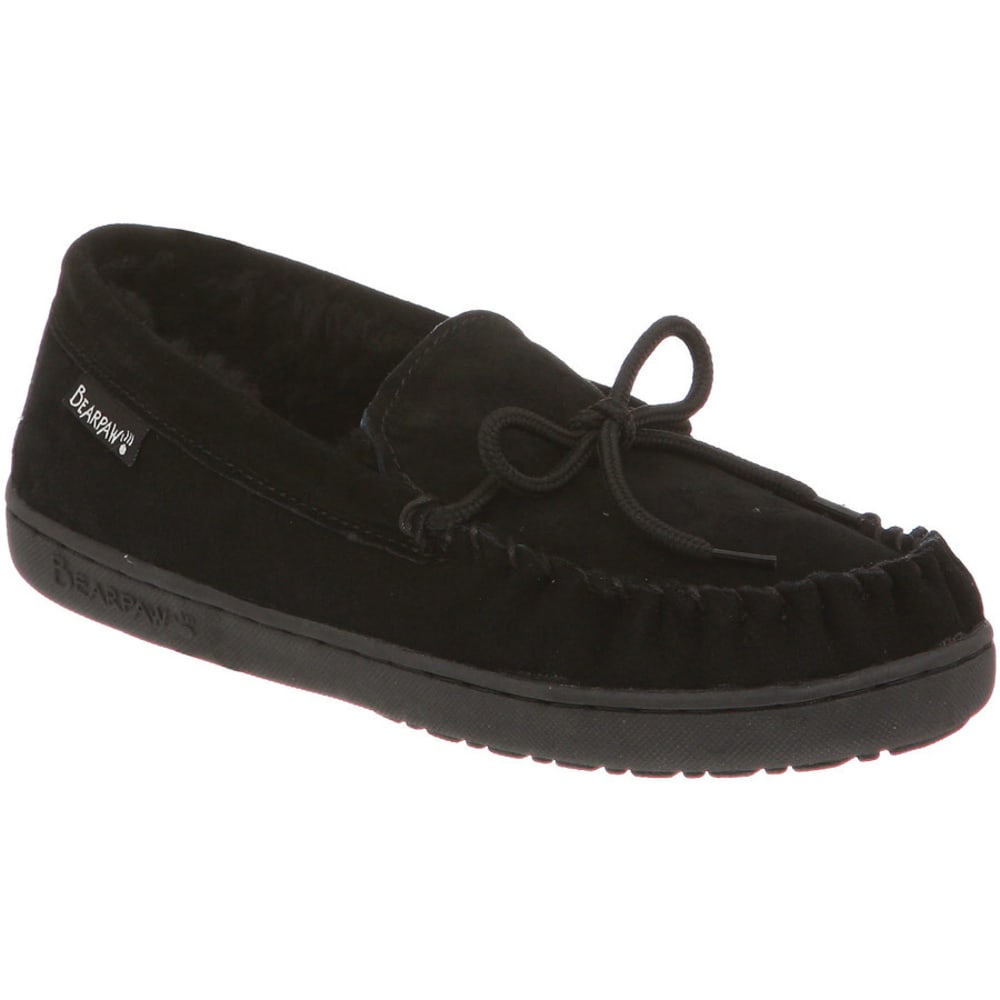 Bearpaw Women&#039;s Mindy Moccasin Slippers, Black - Size 11