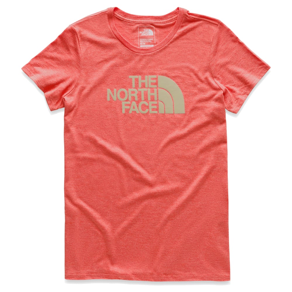The North Face Womens Half Dome Tri Blend Tee Orange Size L