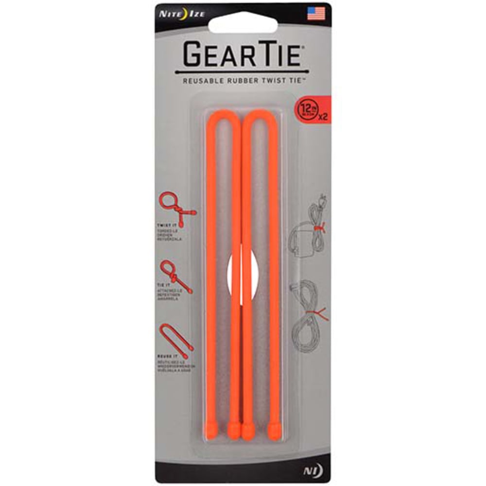 Nite Ize 12 In. Gear Tie, 2-pack - Orange