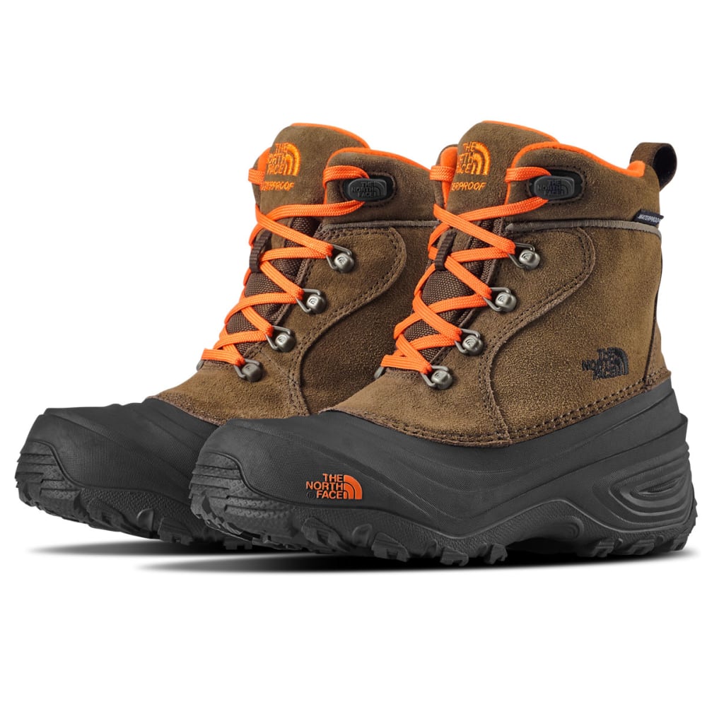The North Face Boys&#039; Chilkat Lace Ii Waterproof Winter Boots, Mudpack Brown/sienna Orange