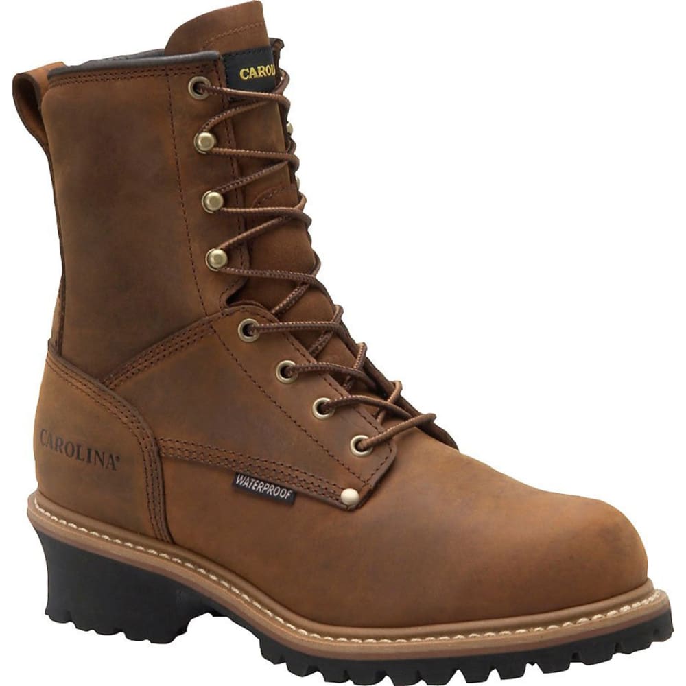 Carolina Men&#039;s 8 Steel Toe Waterproof Insulated Logger Boots, 2E