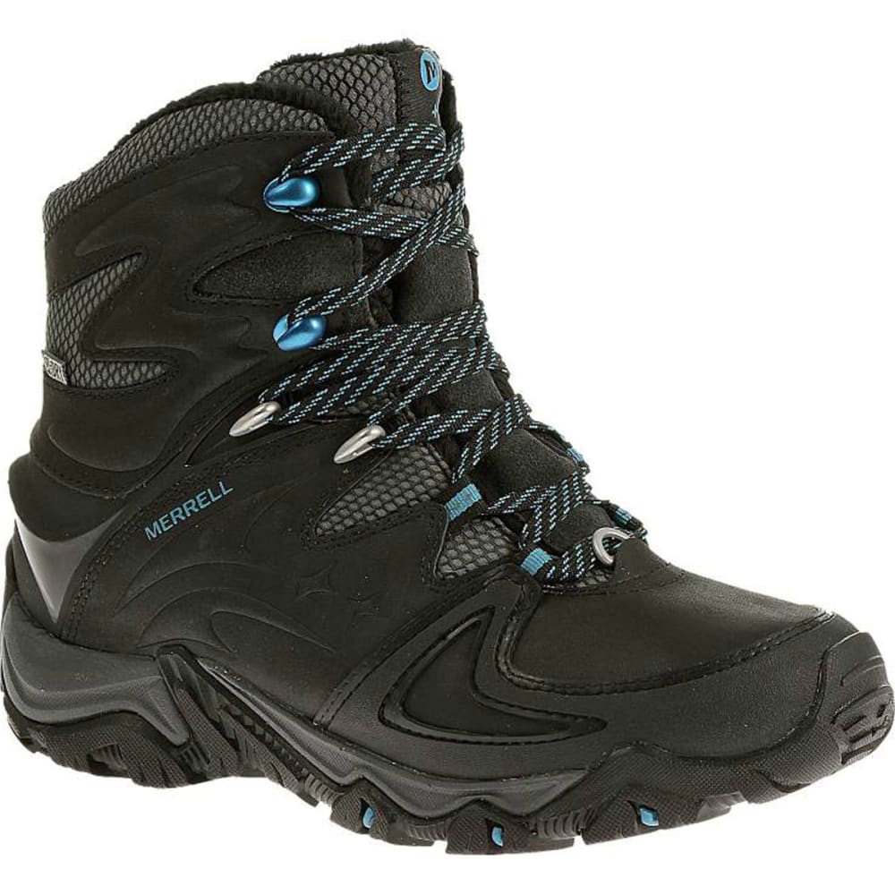 MERRELL Women&#39;s Polarand 8 Waterproof Hiking Boots, Black
