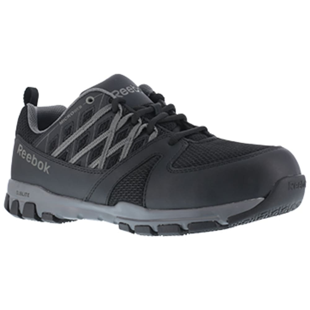 Reebok Work Men&#039;s Sublite Work Soft Toe Athletic Oxford Sneaker, Black/grey