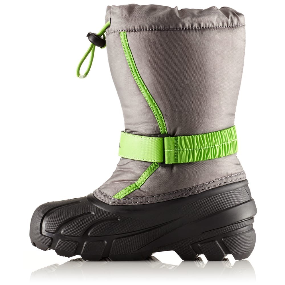 Sorel Boys&#039; Flurry Waterproof Winter Boots, Black/bright Red