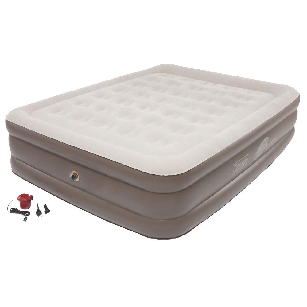 Coleman Supportrest Plus Pillowstop Double High Airbed, Queen - Brown