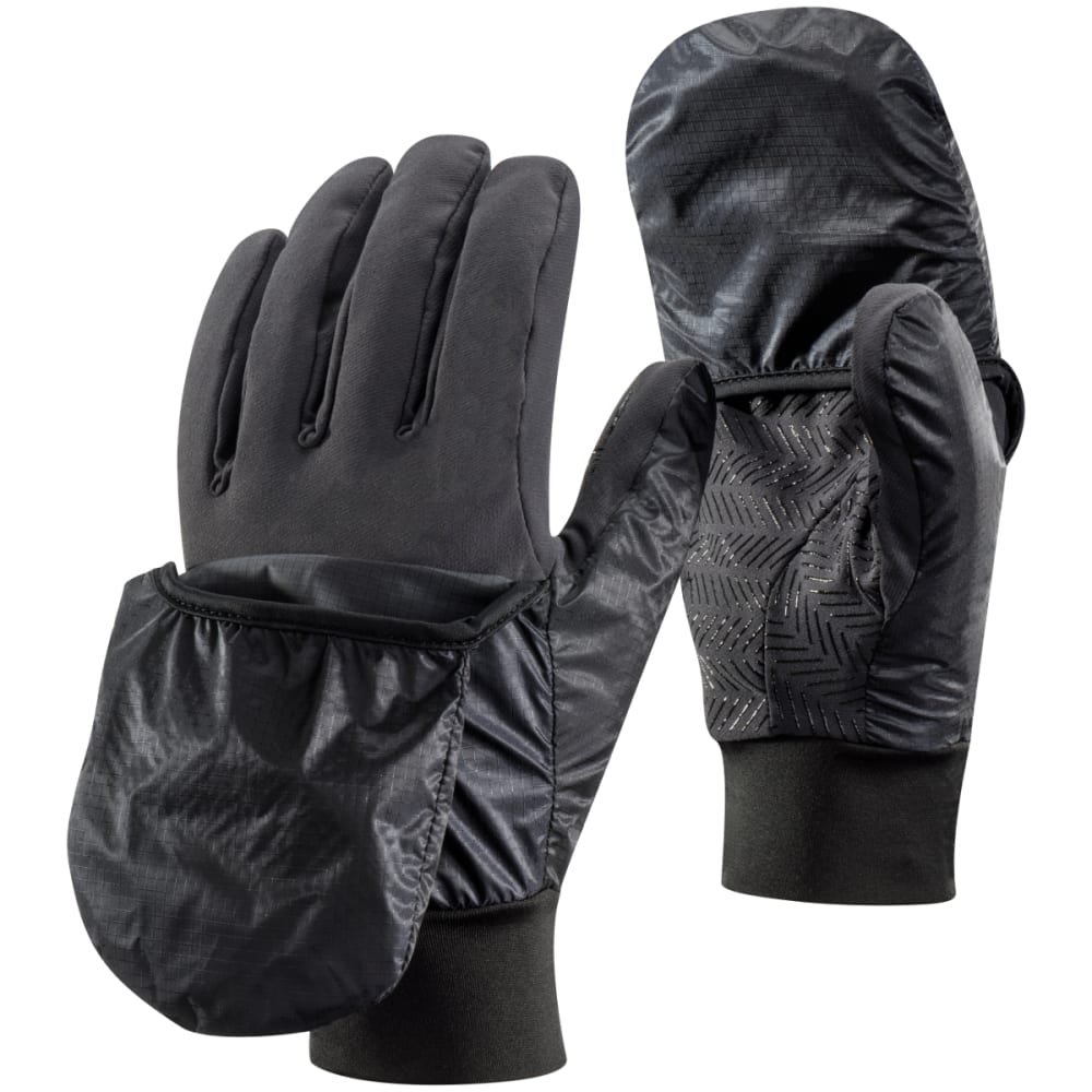 Black Diamond Wind Hood Softshell Gloves, Smoke - Black