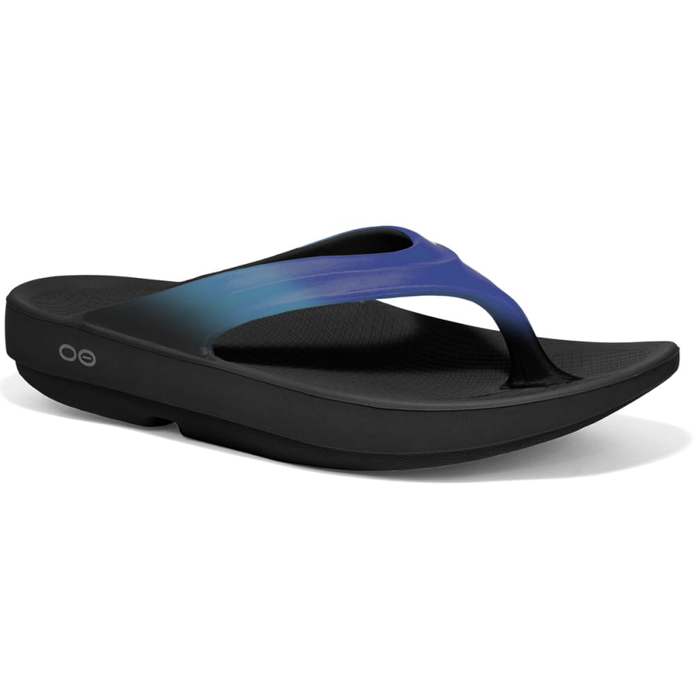 Oofos Womens Oolala Thong Sandals Bluejayblack Blue Size M4w6