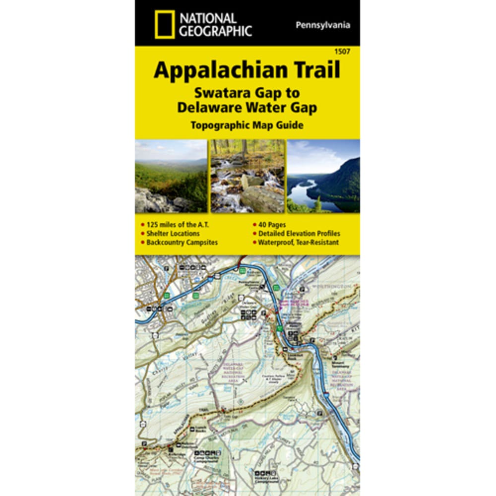 National Geographic Appalachian Trail, Swatara Gap To Delaware Water Gap Topographic Map