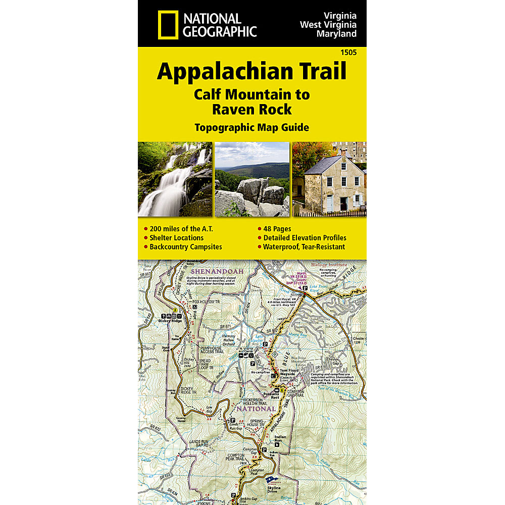 National Geographic Appalachian Trail, Calf Mountain To Raven Rock Topographic Map Guide