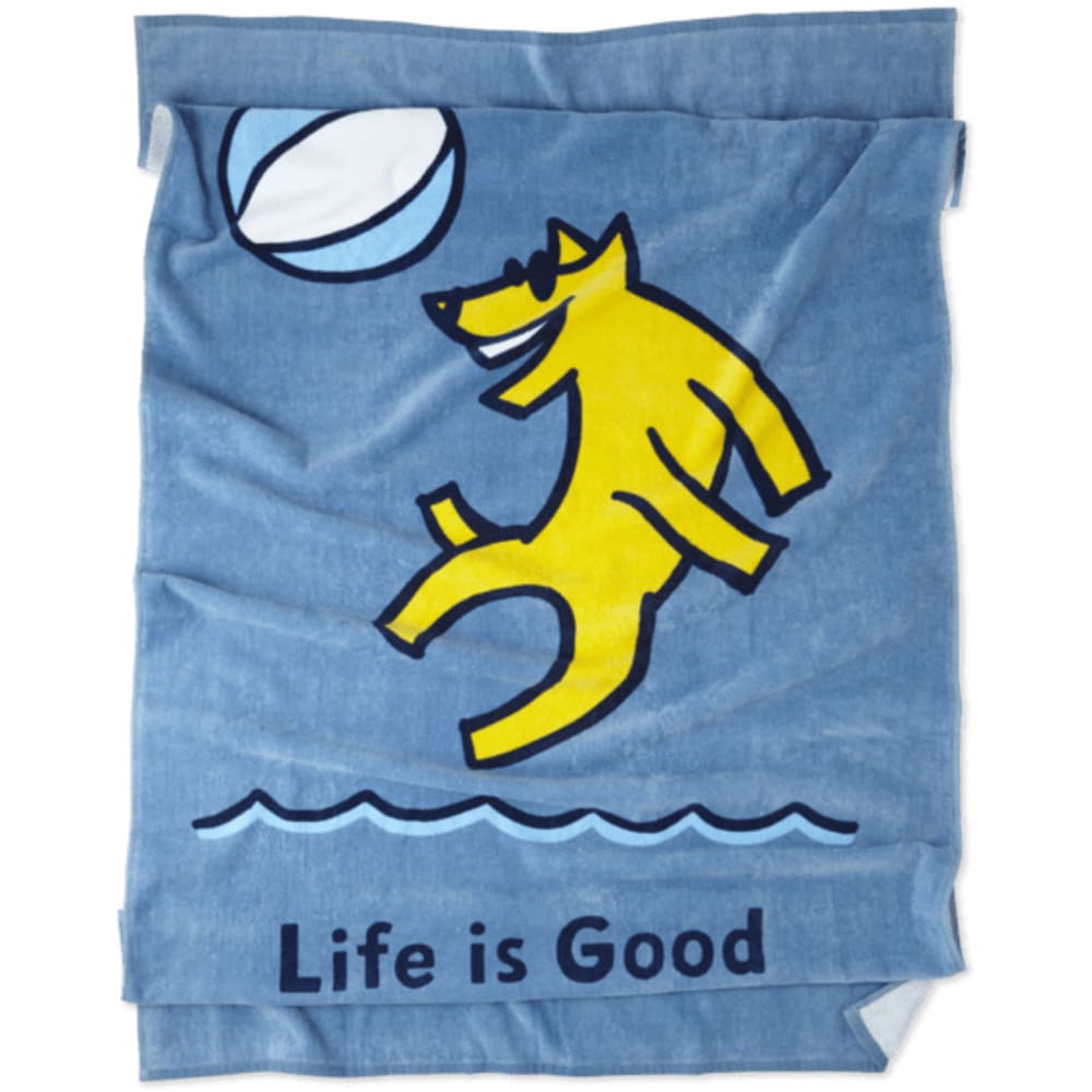 Life Is Good Beach Ball Rocket Beach Towel - Blue