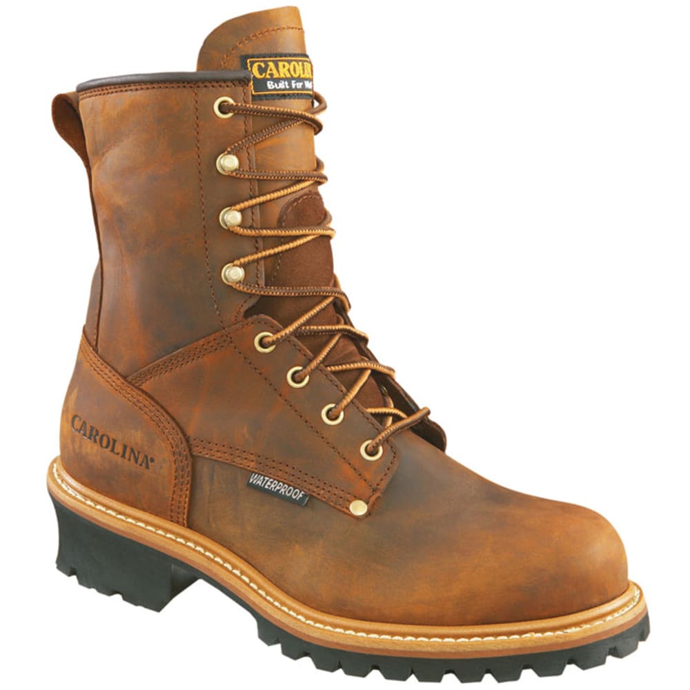 Carolina Men&#039;s 8 In. Crazy Horse Steel Toe Waterproof Work Boots, Wide Width