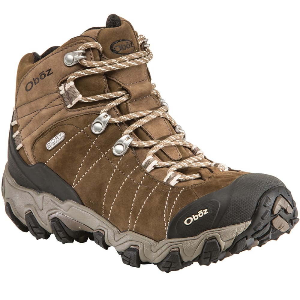 Oboz Women&#039;s Bridger B-Dry Waterproof Mid Hiking Boots, Walnut, Wide - Size 8