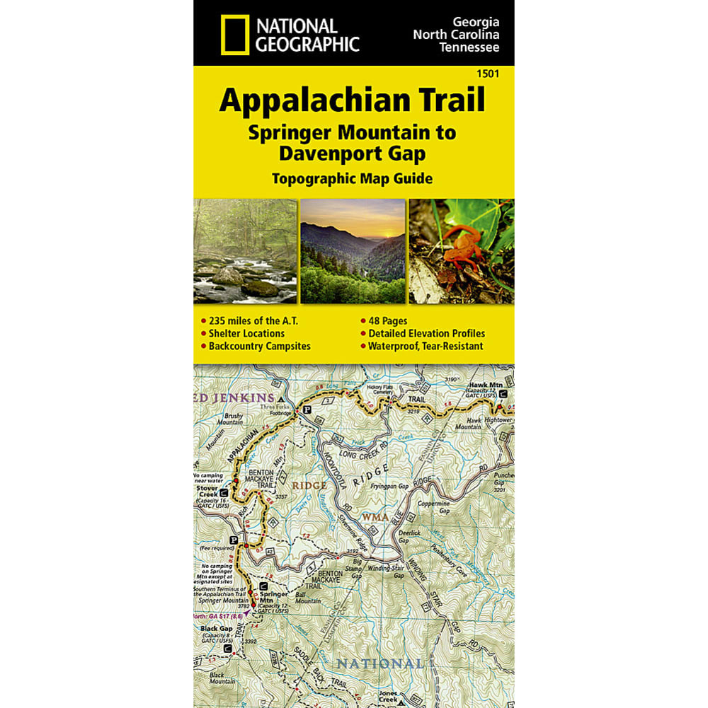 National Geographic Appalachian Trail Springer Mountain To Davenport Gap Map Guide