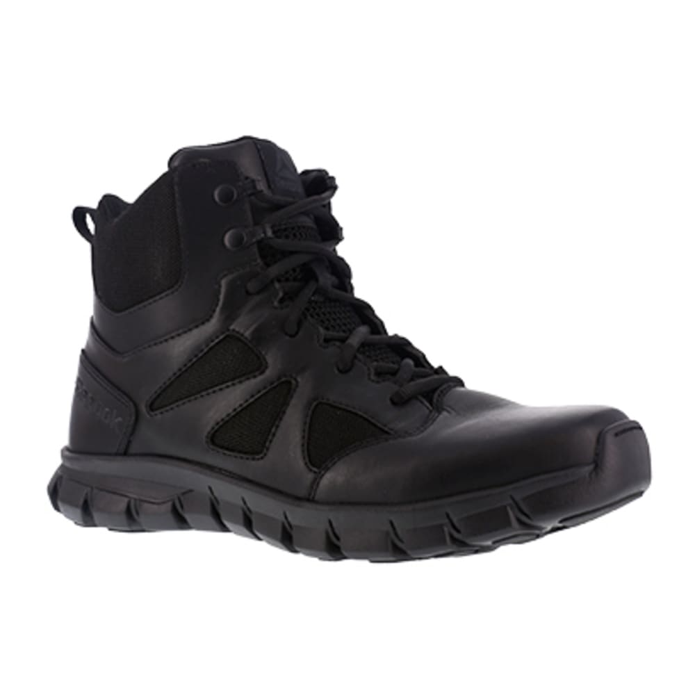 Reebok Work Men&#039;s Sublite Cushion Tactical Soft Toe 6 W/ Side Zip Tactical Boot, Black
