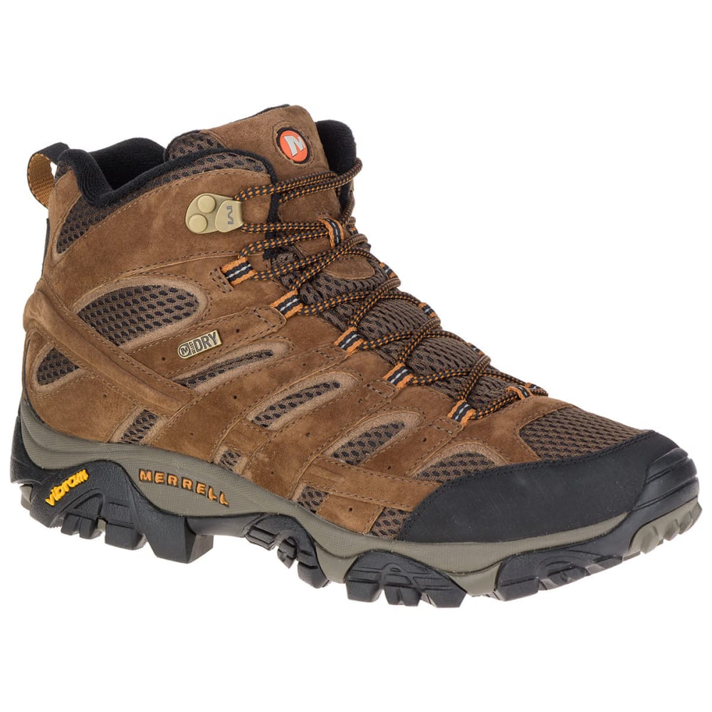Merrell Men&#039;s Moab 2 Mid Waterproof Hiking Boots, Earth, Wide - Size 9
