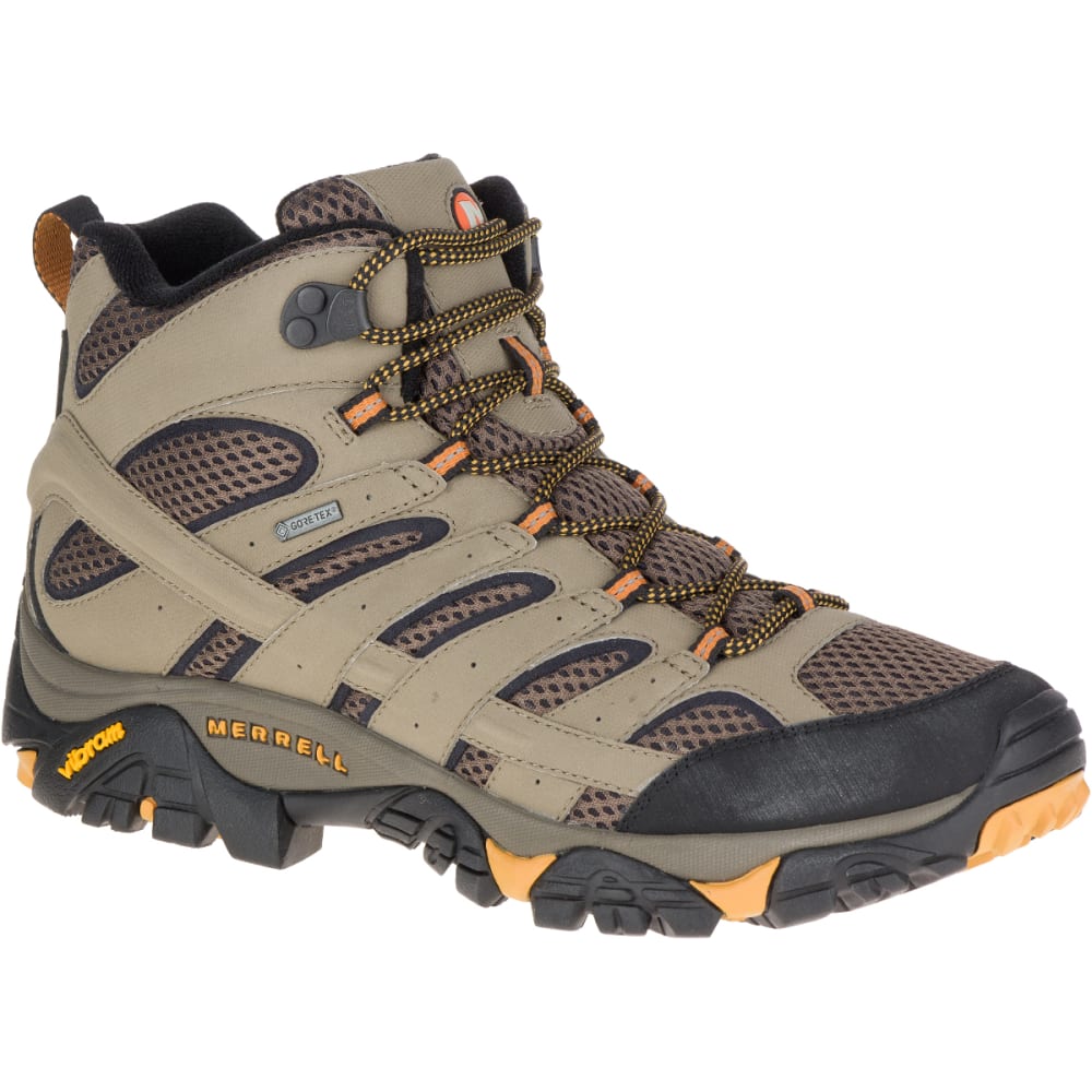 MERRELL Men's Moab 2 Mid Gore-Tex Hiking Boots, Walnut - Eastern ...
