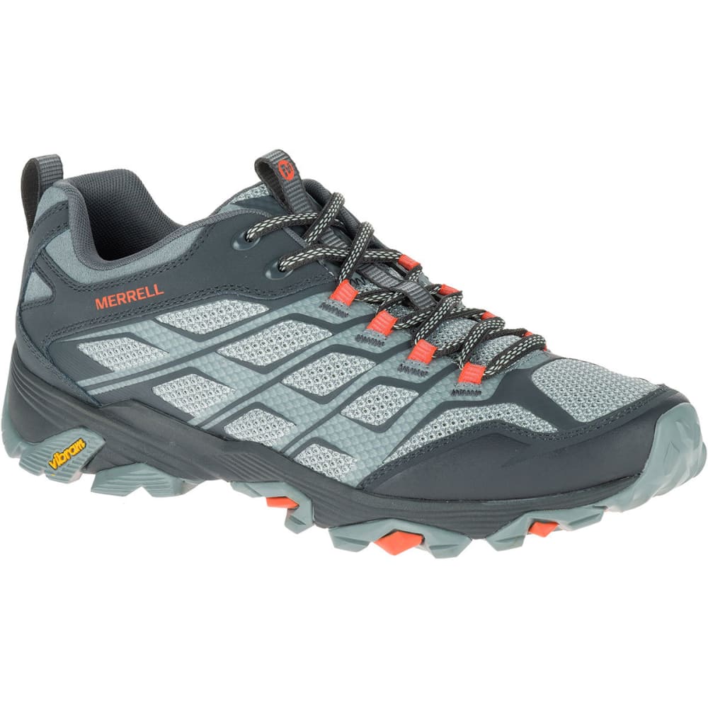 MERRELL Men’s Moab FST Hiking Shoes, Grey/Orange - Eastern Mountain Sports