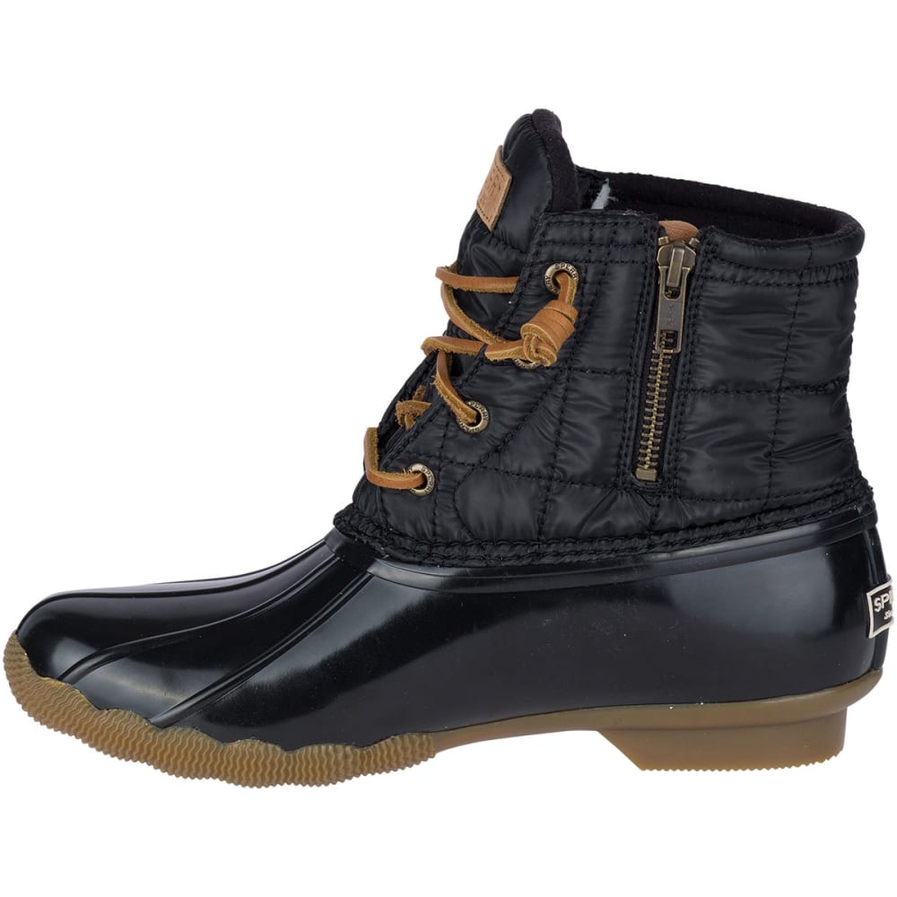 SPERRY Women's Saltwater Shiny Quilted Duck Boots, Black - Eastern Mountain Sports