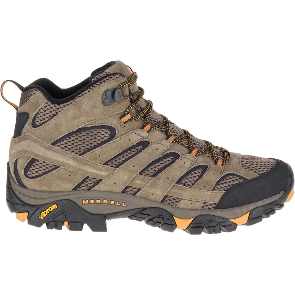 MERRELL Men's Moab 2 Ventilator Mid Hiking Boots, Walnut, Wide ...