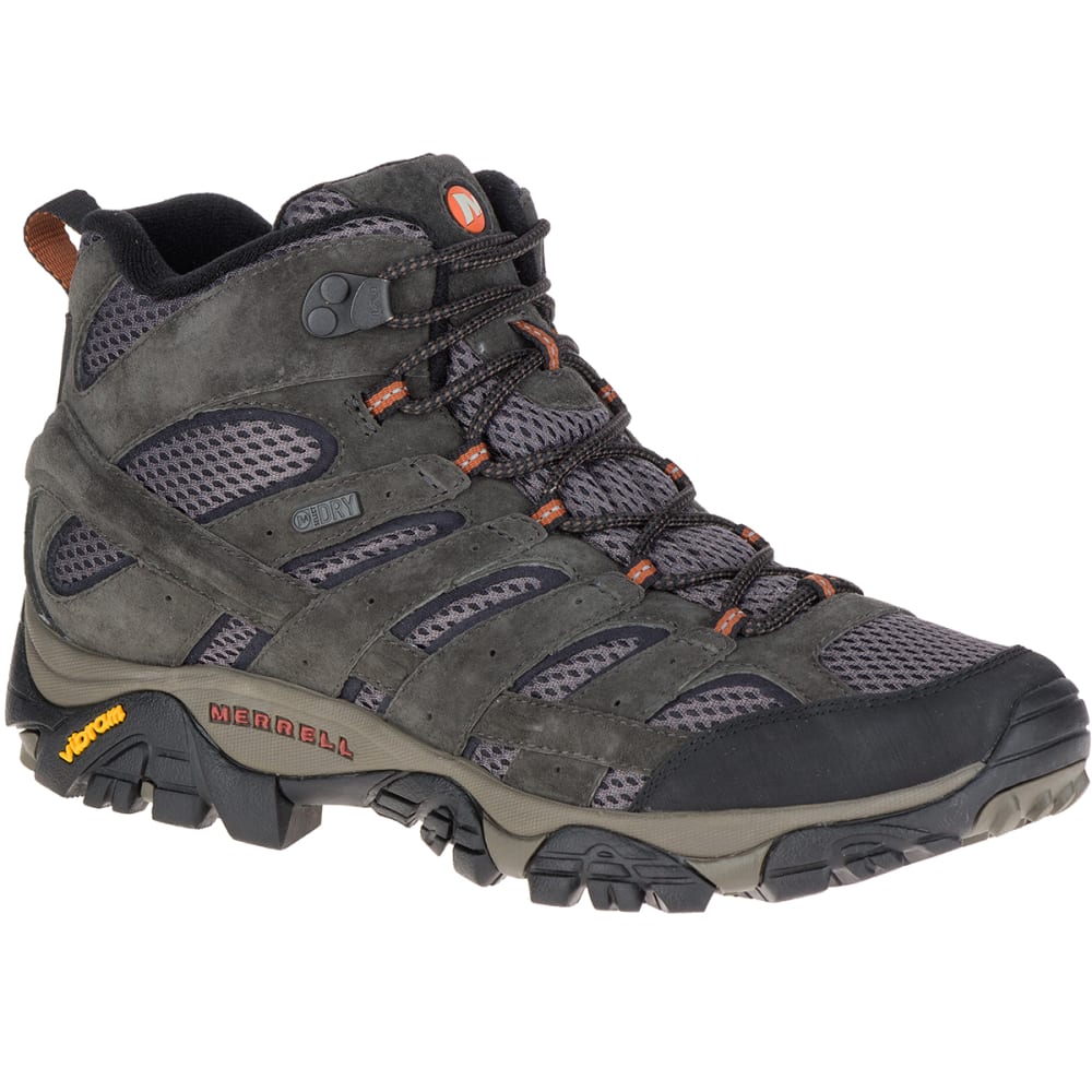 MERRELL Men's Moab 2 Mid Waterproof Hiking Boots, Beluga - Eastern ...