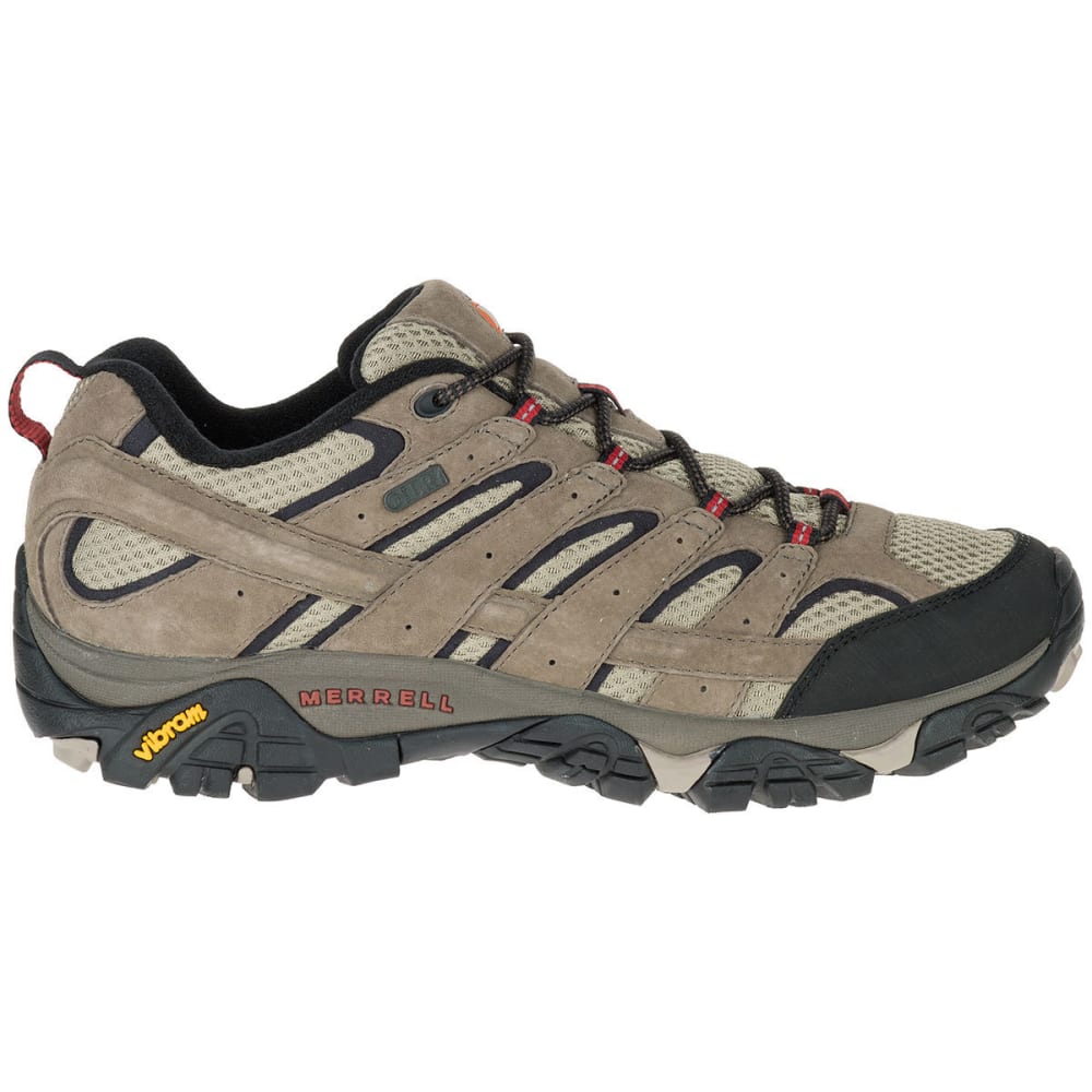 MERRELL Men's Moab 2 Waterproof Low Hiking Shoes, Wide, Bark Brown ...