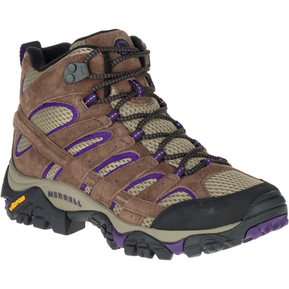 MERRELL Women's Moab 2 Vent Mid Hiking Boots, Bracken/ Purple - Eastern