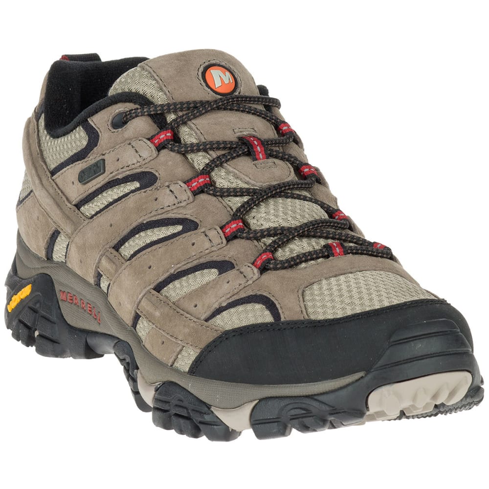 MERRELL Men's Moab 2 Waterproof Low Hiking Shoes, Bark Brown - Eastern ...